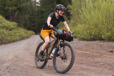 Bikepacking with a frame bag.
